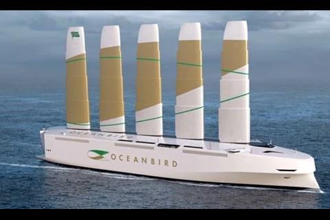 Roger Strevens introduced Wallenius Marine's Orcelle Wind RoRo design, based on the Ocean Bird pictured.
